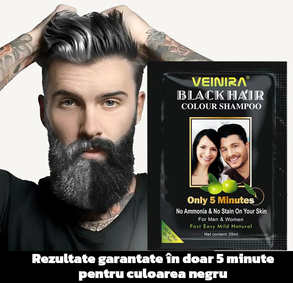 sampon colorant negru barbati par si barba