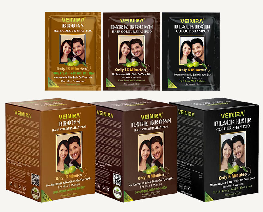 Sampon colorant Veinira fara Amoniac pentru femei si barbati in 3 nunate de culori